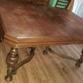 Antique Table Expandable 6-leg with original railroad shipping label from 1927